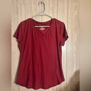 V-Neck Red Women's Top